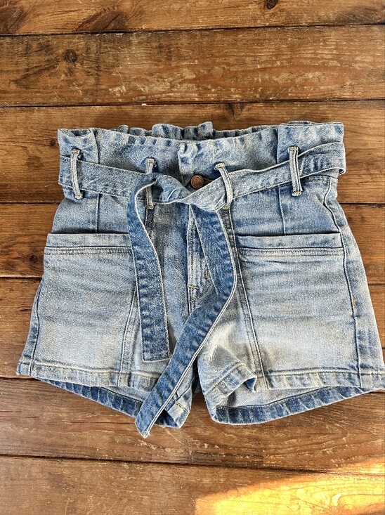 Free People Pants - PORTER blue Paper Bag Waist Shorts Xs
